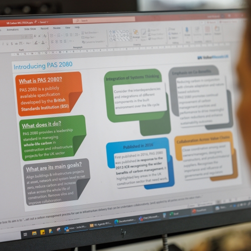 powerpoint slide showing information in colour