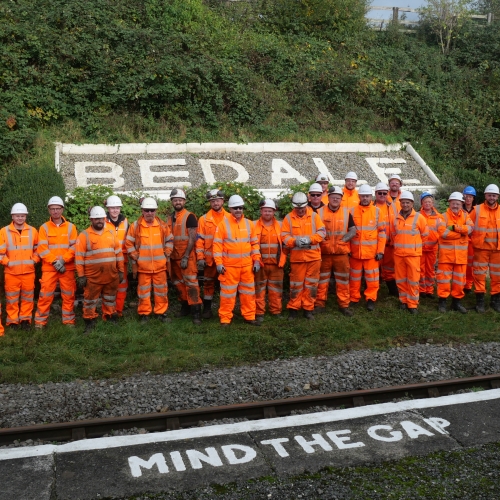 Group of volunteers at Bedale station