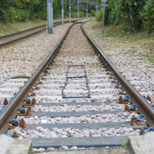 Picture of plain line tram tracks at Croydon