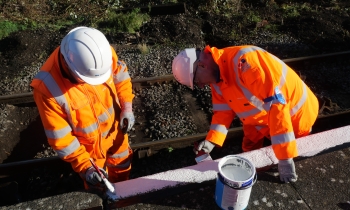 painting the station at Bedale Station