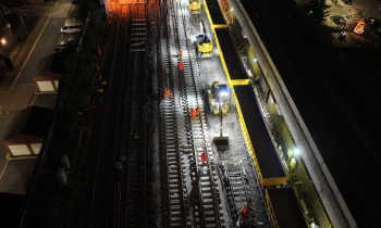 aerial of track renewal