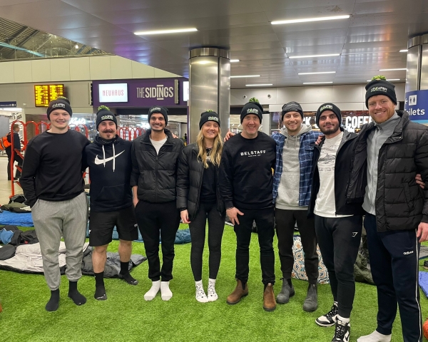 A group of people attending the big sleepout for the Rail Way Children