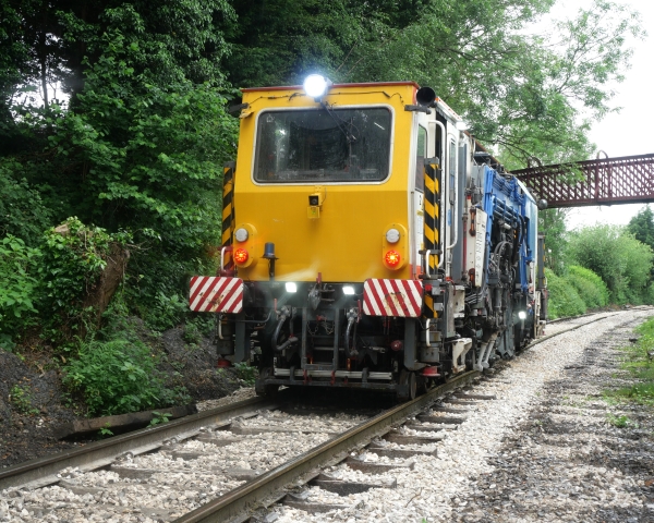 A Beaver tamper on a heritage railway