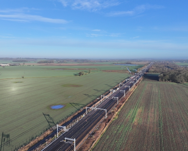 aerial of Overhead line works