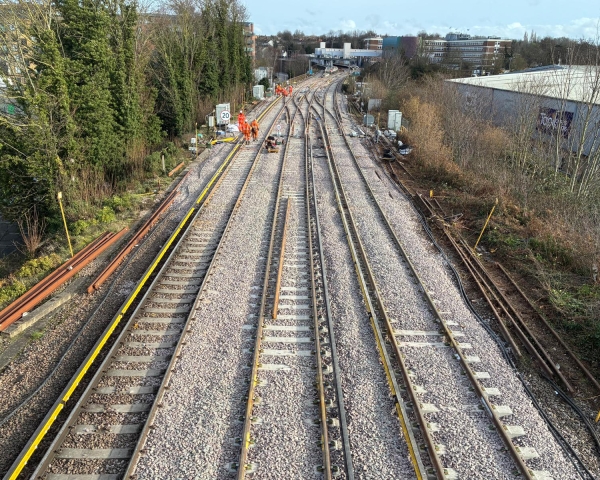 aerial of track renewal